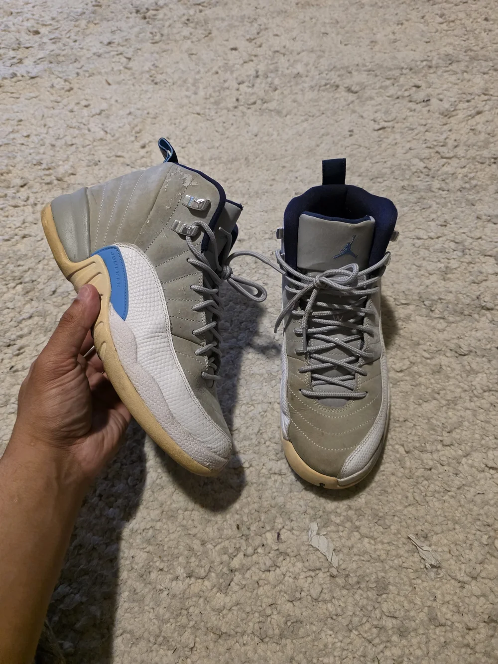 Jordan Men’s High-Top Sneakers in Grey, Navy and Tan